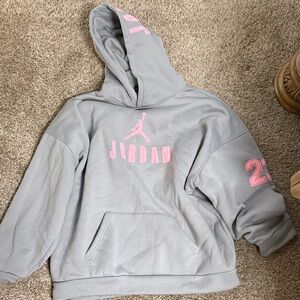 Jordan Gray Sweatshirt with Pink Logo